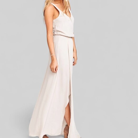 Show Me Your Mumu Kendall Maxi Dress in Dusty Blush Crisp - Size S - Picture 4 of 9